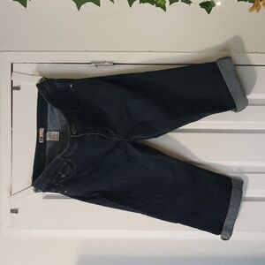 Faded Glory, Stretch, Missy 14, Dark Denim, Cuffed Capri Shorts/Pant